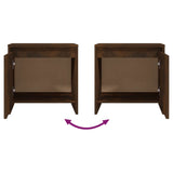 Bedside Cabinets 2 pcs Smoked Oak 45x34x44.5 cm Engineered Wood 813045