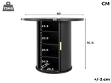Round bar table with storage, 91.6cm high standing table with cabinet, MDF wood look, load capacity N639P442895S