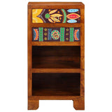 Floral End Table with Drawer with Storage Brown 40 x 35 x 75 cm 4016527