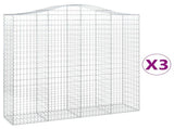 Arched Gabion Baskets 3 pcs 200x50x200/220 cm Galvanised Iron 3145746