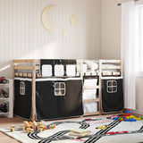 Bunk Bed without Mattress Black 90x190 cm Solid Wood Pine 3283937