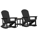 Garden Lounge Set 3 pcs Black HDPE 3335840