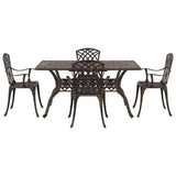 Garden Dining Set 5 pcs Bronze Aluminium 3334676