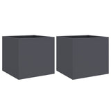 Planters 2 pcs Anthracite 32x30x29 cm Steel 841540