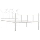 284517 Bed Frame without Mattress White Metal 100x200 cm