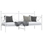 Day Bed without Mattress White 90x200 cm Steel 4104682
