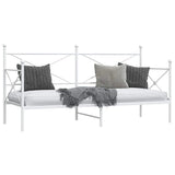 Day Bed without Mattress White 90x200 cm Steel 4104682