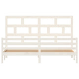 3101304 Bed Frame without Mattress White Solid Wood 200x200 cm