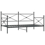 ZNTS Day Bed without Mattress Black 100x190 cm Steel 4104669