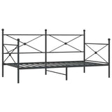 ZNTS Day Bed without Mattress Black 100x190 cm Steel 4104669