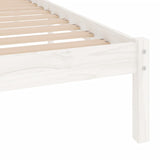 Bed Frame without Mattress White Solid Wood Small Single 809978