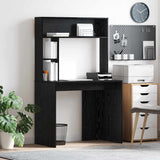 Desk with Shelf Black Oak 91 x 50 x 149 cm Engineered Wood 869259
