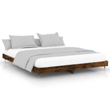 Bed Frame without Mattress Smoked Oak 120x200 cm Engineered Wood 832154