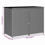 Double Wheelie Bin Shed Poly Rattan Anthracite 148x77x111 cm 46463