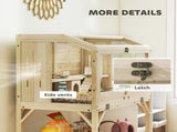 2 Tier Wooden Hamster Cage with Shelf and Openable Top T3398P552629