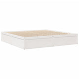 Bed with Mattress White 200x200 cm Solid Wood Pine 3281923