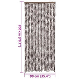 Fly Curtain Brown and White 90x200 cm Chenille 377392