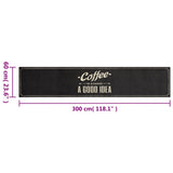 Kitchen Rug Washable Coffee Text 60x300 cm Velvet 4005598