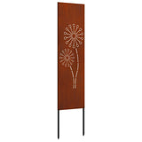 Garden Privacy Screen Rusty 32 x 140 cm Weathering steel 876237