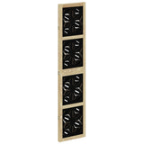 Room Divider 3 Panels Brown and Black Solid Wood Paulownia 358798