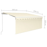 Manual Retractable Awning with Blind&LED 3.5x2.5m Cream 3069282