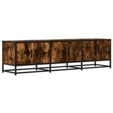 TV Cabinet Smoked Oak 150x35x41 cm Engineered Wood and Metal 848861
