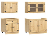 Cabinet with Shelf SKI 4 pcs Honey Brown Solid Pine Wood 3392644