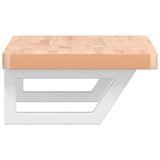 Basin Shelf Wall Mounted Steel and Solid Wood Beech 3302362