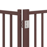Dog Gate with Door Foldable 15 Panels Brown 750 cm Poplar Wood 3155717
