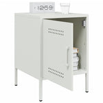 ZNTS Bedside Cabinet White 36x39x50.5 cm Steel 842920