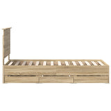Bed Frame with Drawer Sonoma Oak 75 x 190 cm Engineer Wood 3411168