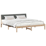 Bed frame Brown and dark grey 180 x 200 cm Solid pine wood 3394354