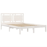 Bed Frame without Mattress White 200x200 cm Solid Wood 3105556