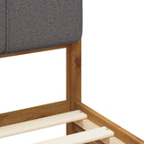 Bed Frame with Upholstered Headboard Natural and Light Grey 904077