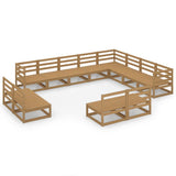 12 Piece Garden Lounge Set Honey Brown Solid Pinewood 3075897