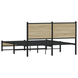 Metal Bed Frame without Mattress Sonoma Oak 140x190 cm 4007886