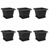 Plant Pots 6 pcs Black 33 x 33 x 26 cm Plastic 3403301