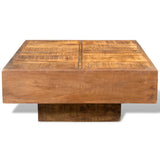 ZNTS Coffee Table Brown Square Solid Mango Wood 241132