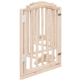 Dog Gate with Door Foldable 6 Panels 300 cm Poplar Wood 352205