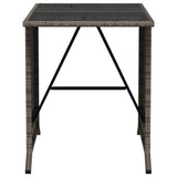 3 Piece Bistro Set with Cushions Grey Poly Rattan 365123