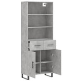 Highboard Concrete Grey 69.5x34x180 cm Engineered Wood 3200541