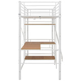 Bunk Bed with Table without Mattress White Metal 90x200 cm 287906