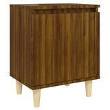 Bed Cabinets with Solid Wood Legs 2 pcs Brown Oak 40x30x50 cm 813115
