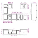 7 Piece Kitchen Cabinet Set Kalmar Concrete Grey Engineered Wood 3314765