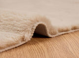 Anti-Slip Faux Rabbit Fur Rug OLITE Taupe 100 x 200 cm 42021745