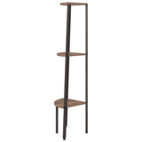 3-Tier Corner Shelf Dark Brown and Black 45.5x31.5x120 cm 336389