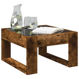 Coffee Table with Infinity LED Smoked Oak 50x53x30 cm 847627