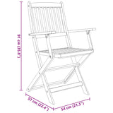 7 Piece Folding Outdoor Dining Set Solid Acacia Wood 44057