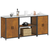 Kitchen Storage Set HATTEM 3 pcs Rusty Steel 3392672