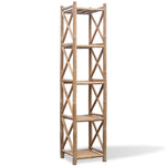 ZNTS 5-Tier Square Bamboo Shelf 242493